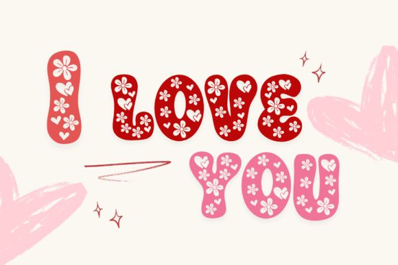 Heart Flower Font preview 3