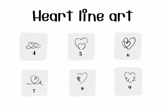 Heart Line Art Font preview 4