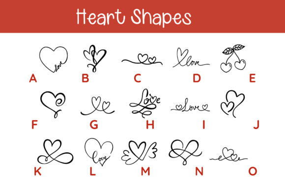 Heart Shapes Font preview 2