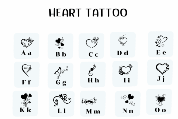 Heart Tattoo Font preview 2