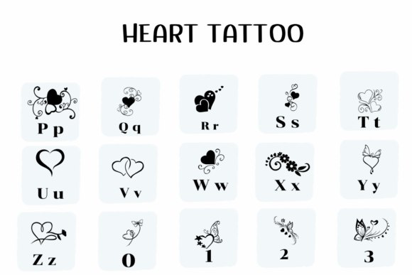 Heart Tattoo Font preview 3