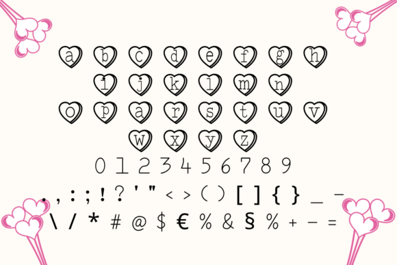 Heart Valentines Font preview 3