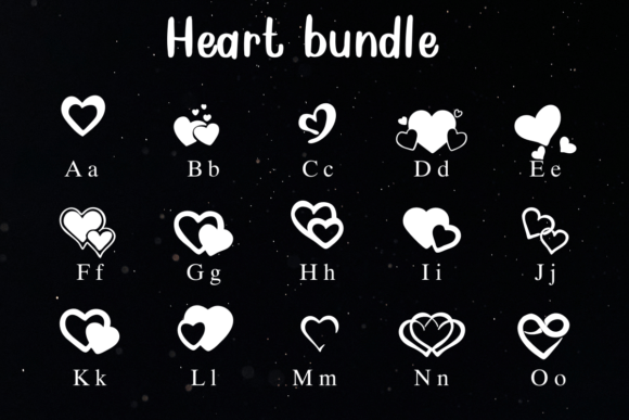 Hearts Bundle Font preview 2