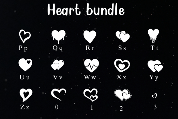 Hearts Bundle Font preview 3