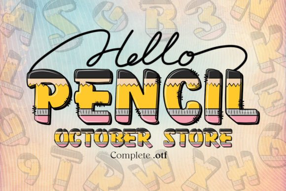 Hello Pencil Font preview 2
