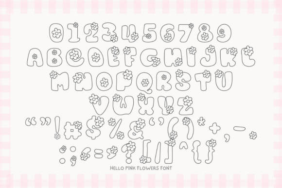 Hello Pink Flowers Font preview 2