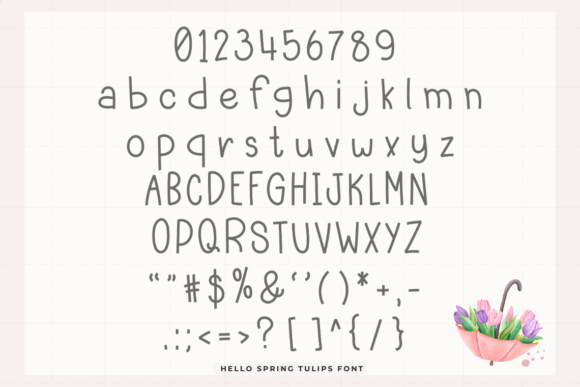 Hello Spring Tulips Font preview 2