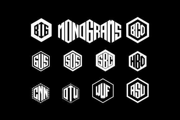 Hex Monogram Font preview 2