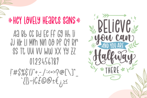 Hey Lovely Hearts Font preview 3