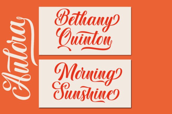 Aulora Script Font preview 2