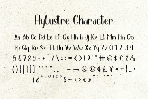 Hylustre Font preview 2