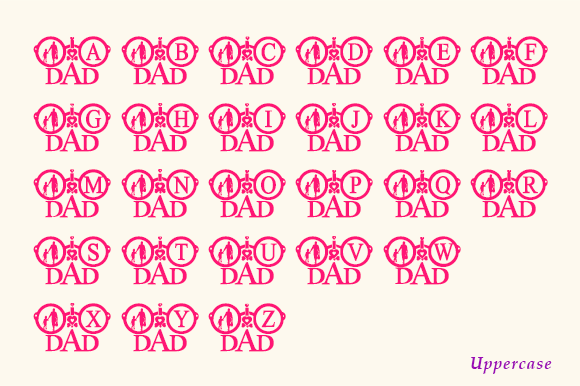 I Love Dad Monogram Font preview 4
