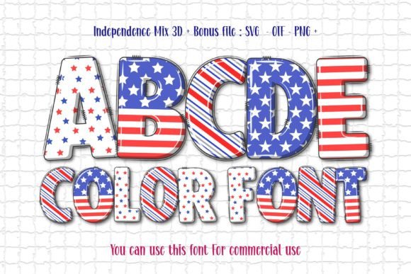 Independence Mix 3d Font preview 2