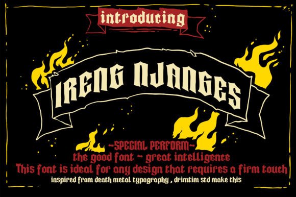 Ireng Njanges Font preview 2