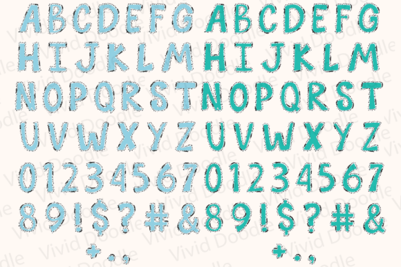 Bright Rainbow School Doodle Font preview 3