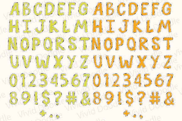 Bright Rainbow School Doodle Font preview 4