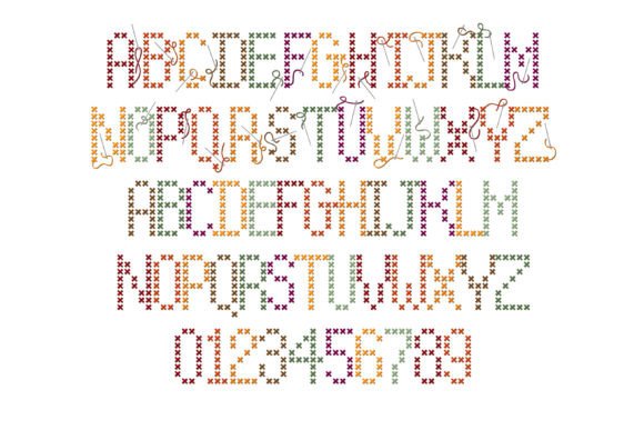Autumn Cross Stitch Font preview 2