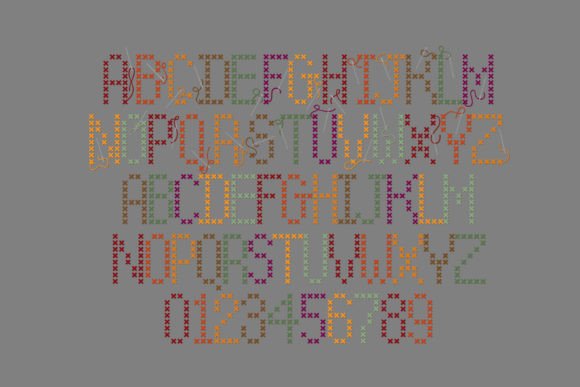 Autumn Cross Stitch Font preview 3