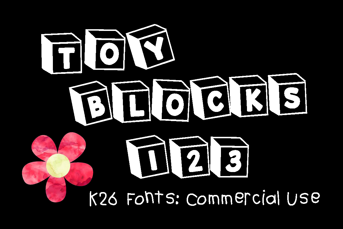 K26 Toy Blocks 123 Font preview 2