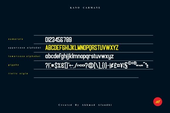 Kano Carmane Font preview 3