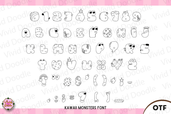 Kawaii Monsters Font preview 2