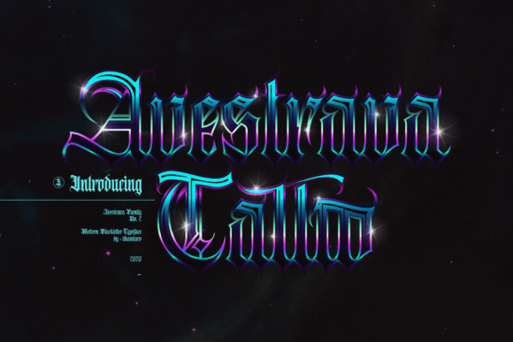 Avestrava Tattoo Font