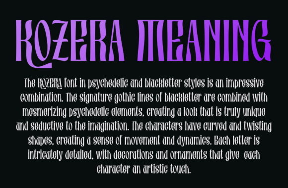 Kozera Font preview 2