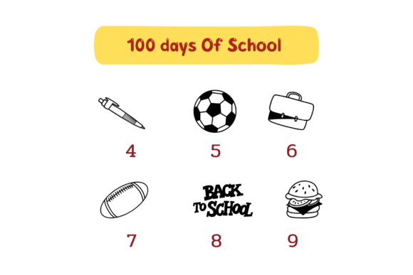 100 Days of School Font preview 4