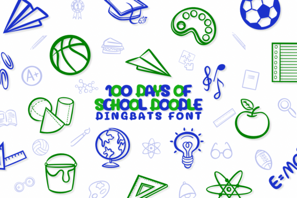 100 Days of School Doodle Font