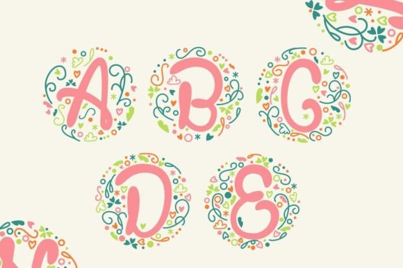 Laureline Floral Monogram Font preview 3