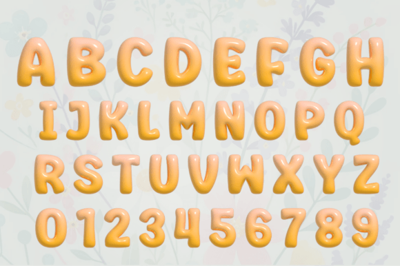 3d Spring Font preview 3