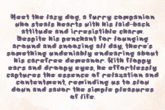 Lazy Dog Font preview 2