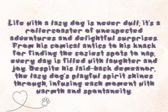 Lazy Dog Font preview 3