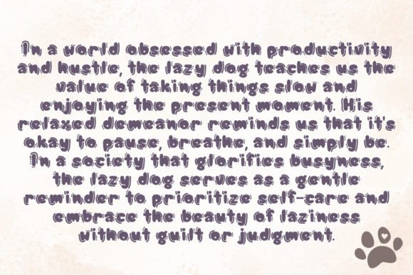Lazy Dog Font preview 4