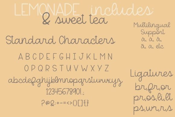 Lemonade & Sweet Tea Font preview 2