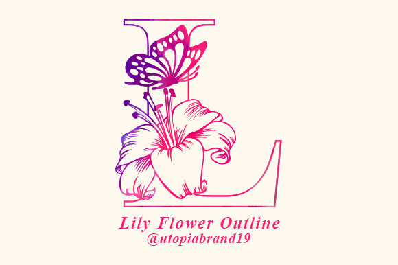 Lily Flower Outline Font