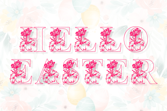 Lily Flower Outline Font preview 4