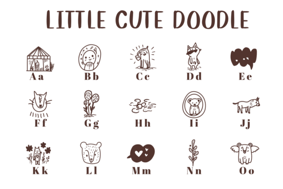 Little Cute Doodle Font preview 2