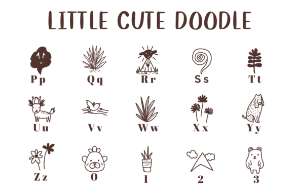 Little Cute Doodle Font preview 3