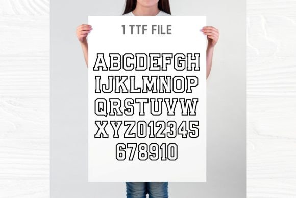 Ab Varsity Outline Font preview 3