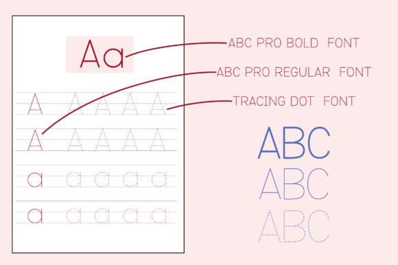 Abc Pro Tracing Dot Font preview 2
