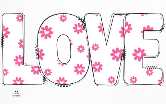 Love Valentine's Flower Font preview 2