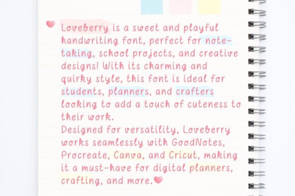 Loveberry Font preview 3