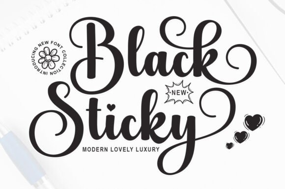 Black Sticky Font