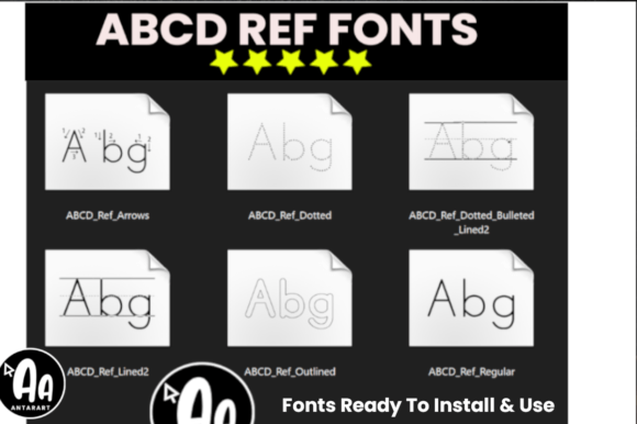 Abcd Tracing Alphabet Letters Bundle Font preview 4
