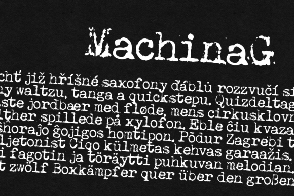 Machina G Font preview 2