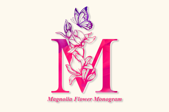 Magnolia Flower Monogram Font