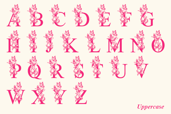 Magnolia Flower Monogram Font preview 2
