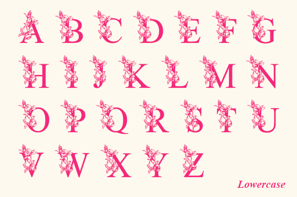 Magnolia Flower Monogram Font preview 3