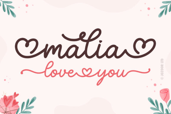Malia Love You Font preview 2